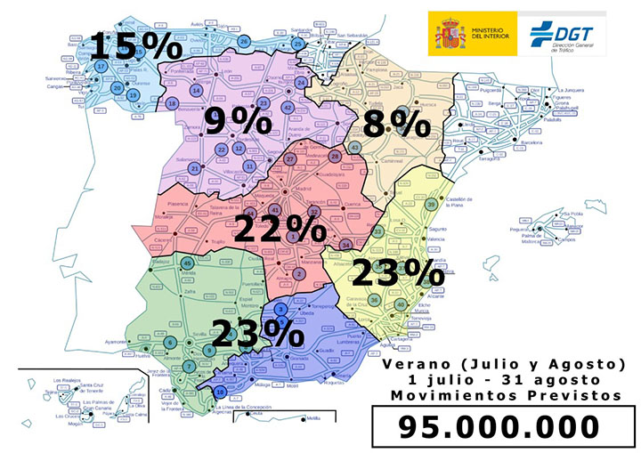 Tráfico prevé 95 millones de desplazamientos de largo recorrido por carretera para este verano