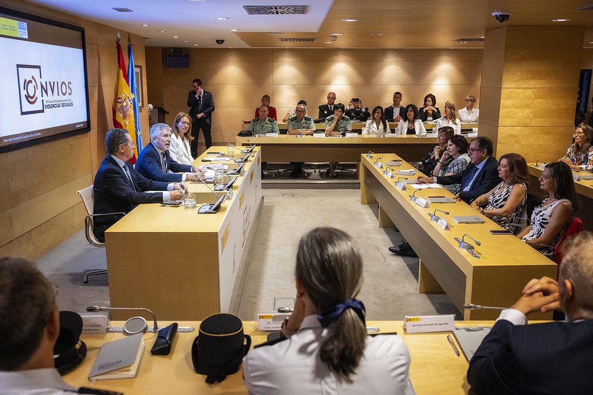 El ministro del Interior, Fernando Grande-Marlaska, durante la presentación de la ONVIOS