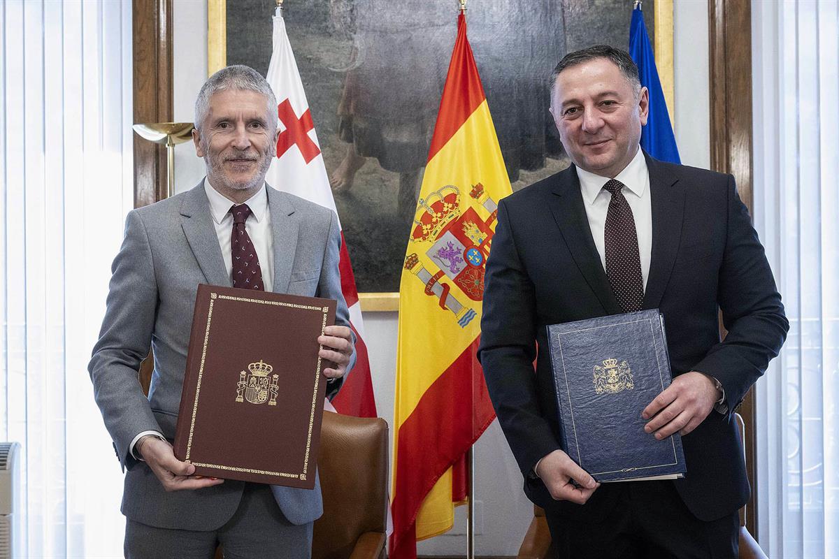 5/04/2024. Police cooperation with Georgia. The Minister for Home Affairs, Fernando Grande-Marlaska, and his Georgian counterpart, Vakhtang Gomelauri