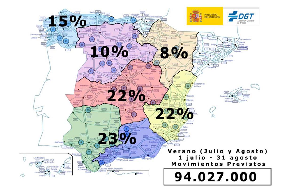 Dispositivo de Tráfico Verano 2024 - Mapa de España
