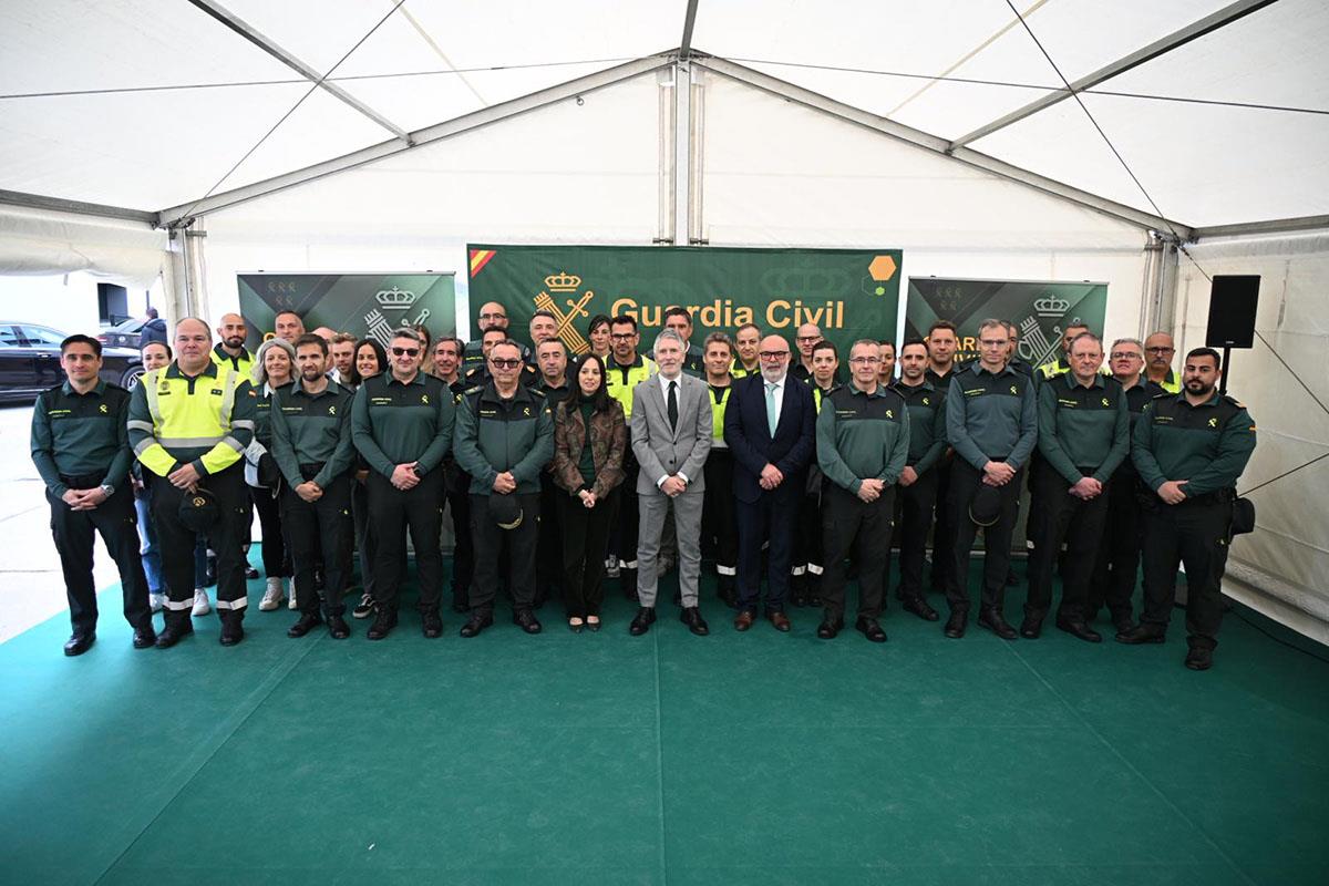 Foto de grupo de la visita del ministro del Interior, Fernando Grande-Marlaska, a la Comandancia de la Guardia Civil de Soria