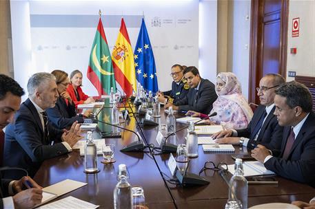 El ministro del Interior, Fernando Grande-Marlaska, reunido con su homólogo de Mauritania, Mohamed Ahmed Ould Mohamed Lemine