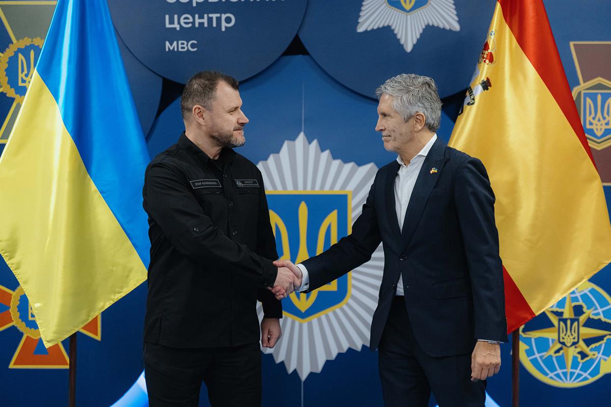 1/06/2026. Spain-Ukraine bilateral security cooperation. The Minister for Homes Affairs, Fernando Grande-Marlaska, and his Ukrainian counter...