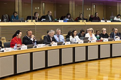 El ministro del Interior, Fernando Grande-Marlaska, interviene en la reunión del Foro Internet de la Unión Europea, en Bruselas.