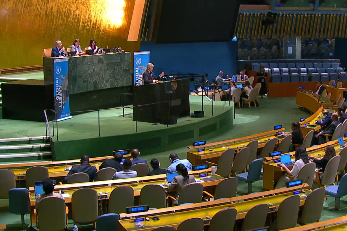 El ministro Fernando Grande-Marlaska, durante su intervención en la Asamblea General de las Naciones Unidas en Nueva York.