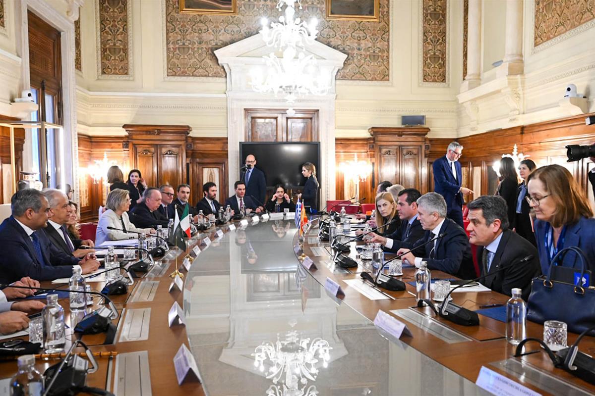 ​El ministro Grande-Marlaska, en el encuentro organizado por su homólogo italiano en Roma