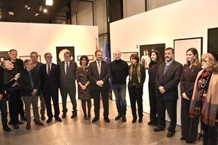 Los miembros del Gobierno en funciones Delgado, Ábalos y Guirao, en la exposición