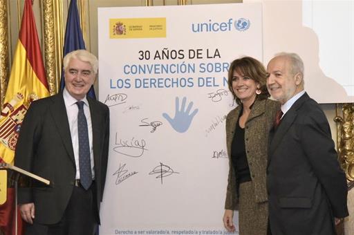 La ministra Dolores Delgado, en el acto del 30 Aniversario de la Convención de los derechos de los niños