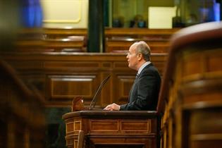 El ministro de Justicia, Juan Carlos Campo, durante su intervención en el Congreso