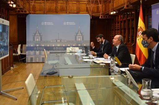 El ministro de Justicia, Juan Carlos Campo, durante la Conferencia Sectorial de Justicia con las CCAA, celebrada telemáticamente