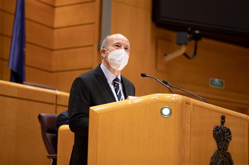 Juan Carlos Campo durante su intervención en el Senado