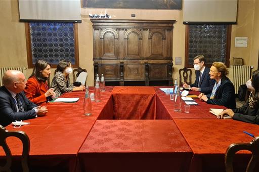 La ministra de Justicia, Pilar Llop, durante una de sus reuniones
