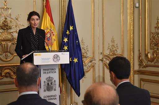 Pilar Llop durante su intervención