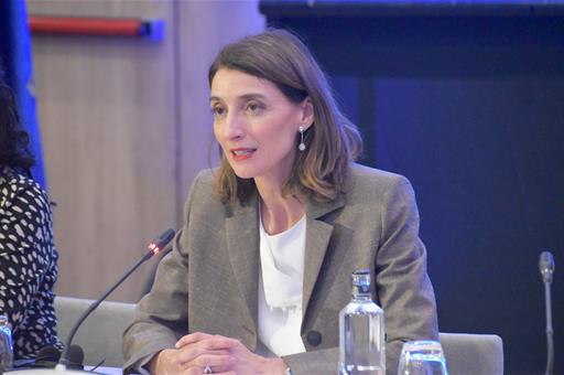 La ministra de Justicia en funciones, Pilar Llop, en la XI Reunión del Grupo de Alto Nivel para combatir el discurso de odio