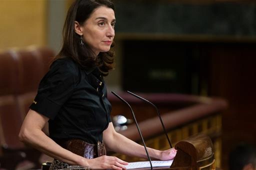 La ministra de Justicia, Pilar Llop, en la tribuna del Congreso