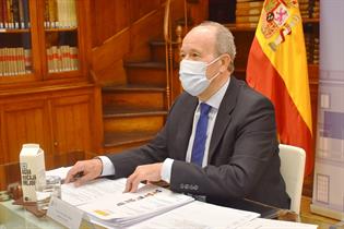 El ministro de Justicia, Juan Carlos Campo, durante la reunión
