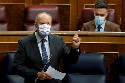 El ministro de Justicia, Juan Carlos Campo, durante su intervención en el Congreso