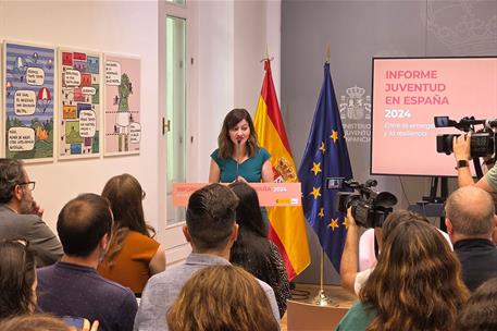 Sira Rego presenta a los medios de comunicación el ‘Informe Juventud en España 2024’.