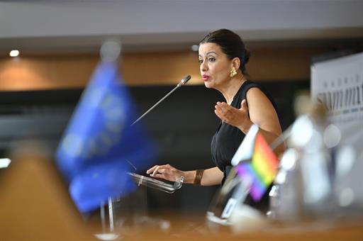 La ministra de Juventud e Infancia, Sira Rego, durante la inauguración del Madrid Summit