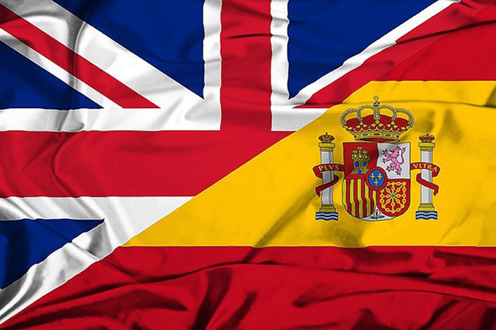 23/05/2017. Composición con las banderas española y británica