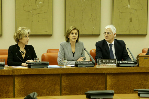 María Dolores de Cospedal durante su comparecencia