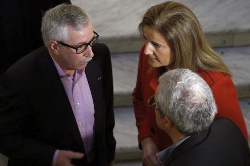 Foto de Bañez con Fernández Toxo en el Forum Europa (EFE)