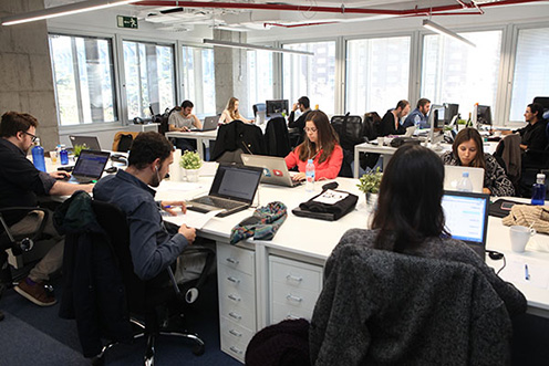 Trabajadores en una oficina