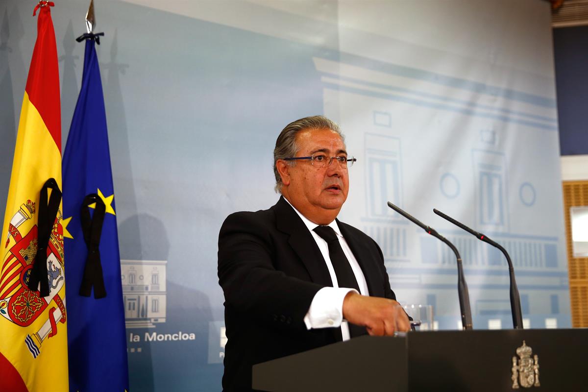 19/08/2017. Rueda de prensa del Ministro del Interior. El ministro del Interior, Juan Ignacio Zoido, durante la rueda de prensa ofrecida par...