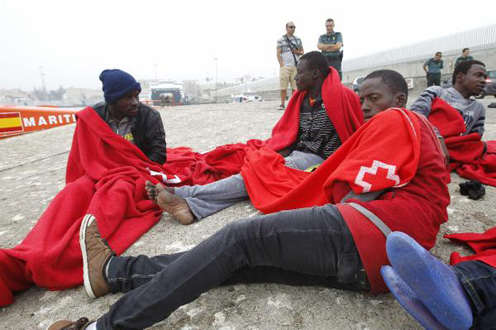 Inmigrantes atendidos por Cruz Roja