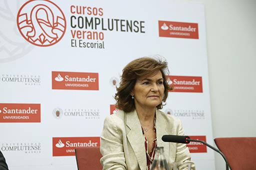 Carmen Calvo durante su intervención