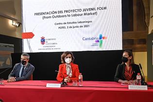 La vicepresidenta Carmen Calvo durante la presentación del proyecto europeo FOLM