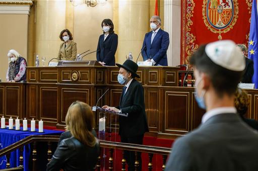 Carmen Calvo, durante el Acto de Estado en el Día del Holocausto