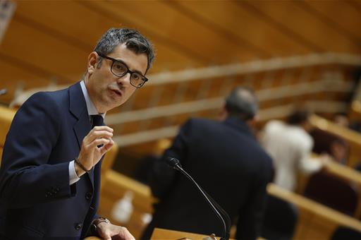 Félix Bolaños durante su intervención en el Senado