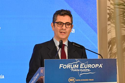 El ministro Félix Bolaños durante su intervención