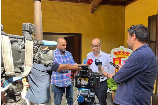 Héctor Izquierdo, comisionado especial del Gobierno para la reconstrucción de La Palma, durante su primera visita oficial