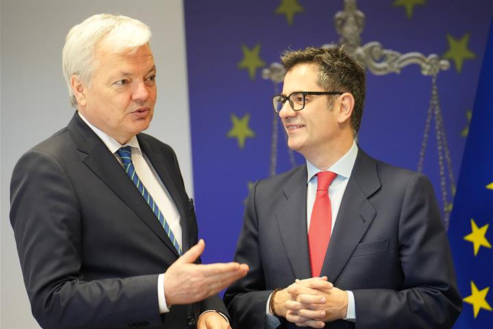 El ministro Félix Bolaños y el comisario de Justicia, Didier Reynders