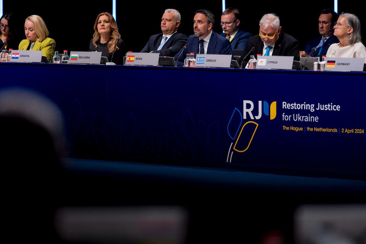 El secretario de Estado de Justicia, Manuel Olmedo, en la Conferencia de Restauración de la Justicia para Ucrania.