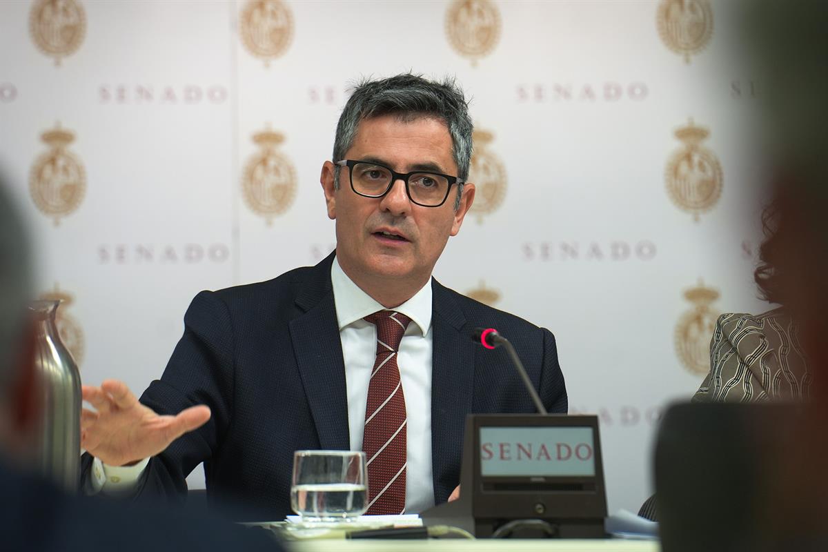 El ministro Félix Bolaños comparece en la Comisión de Justicia del Senado