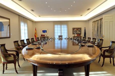 20/08/2018. La Moncloa abre sus puertas a los ciudadanos. Mesa de reunión del Consejo de Ministros