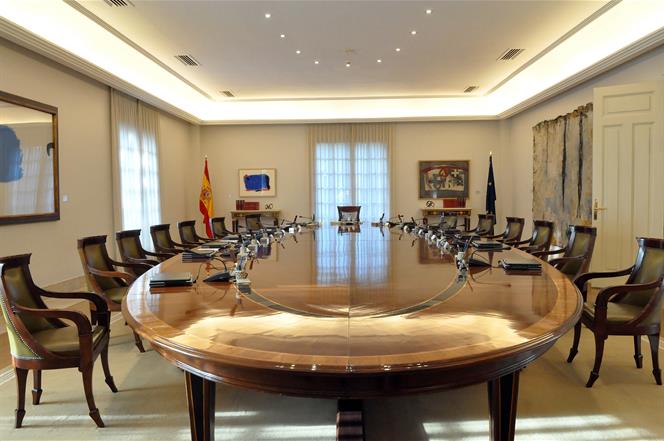 20/08/2018. La Moncloa abre sus puertas a los ciudadanos. Mesa de reunión del Consejo de Ministros