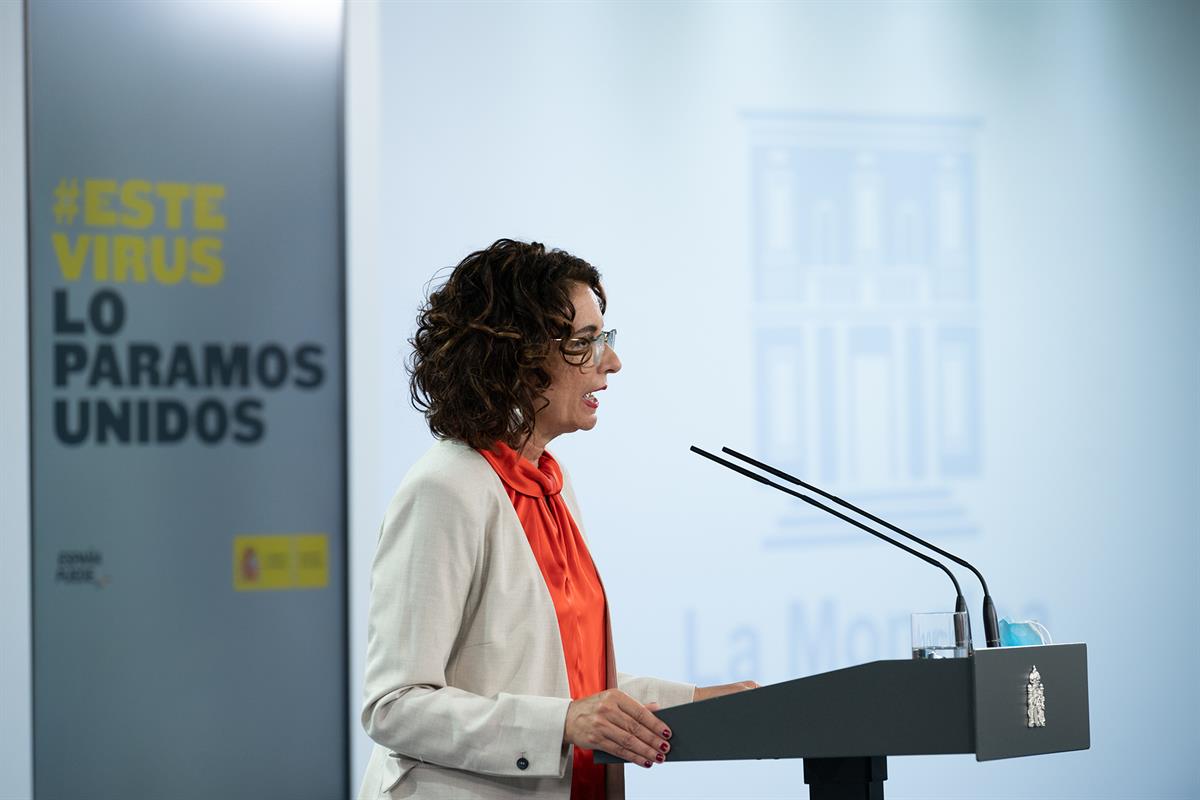 2/09/2020. Rueda de prensa de María Jesús Montero. La ministra de Hacienda y portavoz del Gobierno, María Jesús Montero, ha comparecido en l...