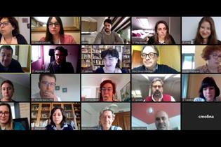 Miembros del Consejo asistiendo a la reunión por videoconferencia