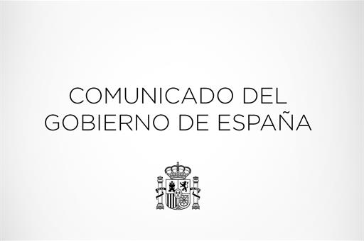 Cartela del comunicado del Gobierno de España