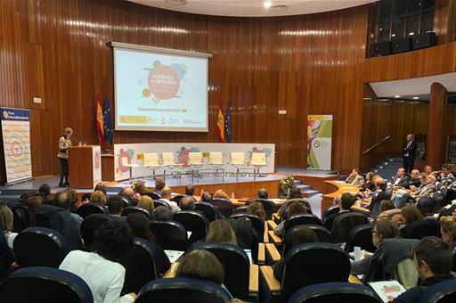 La ministra Carcedo durante el acto de clausura de la jornada