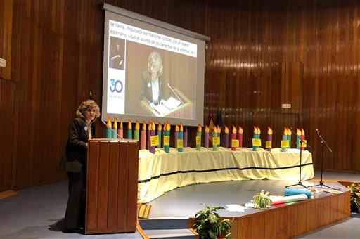 María Luisa Carcedo durante su intervención en el acto del 30 aniversario de la Convención sobre los Derechos del Niño