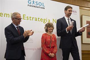 José Guirao, María Luisa Carcedo y Pau Gasol