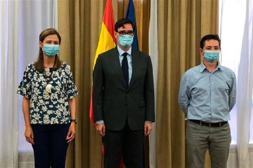 Salvador Illa, María Jesús Lamas y Marcos Lechet