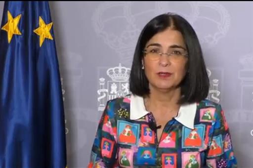 Carolina Darias durante su intervención por videoconferencia