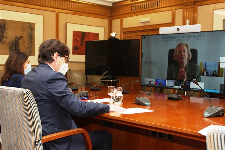 13/01/2021. Salvador Illa en reunión con los ministros de Sanidad de la UE