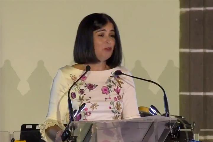 La ministra Carolina Darias, durante el pregón oficial de las Fiestas del Pino 2021